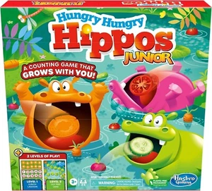 Hungry Hungry Hippos Junior Board Game - Counting Game for Pre-Schoolers New - Picture 1 of 11