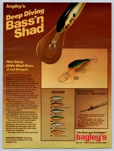 Vintage 1985 Bagley's Deep Diving Bass'n Shad Print Ad - Picture 1 of 1