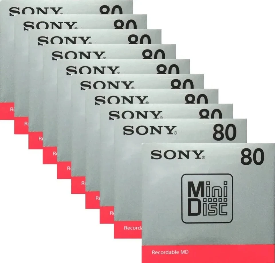 SONY MDW80T MD Minidisc vuoto 80 minuti registrabili lotto di 10 dischi set - Immagine 1 di 1