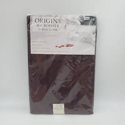 Origins 52" X 70" Spill Proof Microfiber Tablecloth Oblong Eggplant  - Image 1 of 4