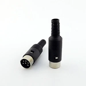10pcs DIN Plug macho enchufe cable conector 6 pin con mango de plástico - Imagen 1 de 7