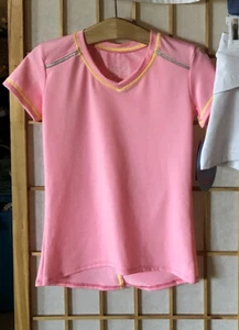 New Lucky in Love girls v neck tee shirt pink XS size 6 tennis activewear top - Picture 1 of 2