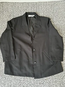 JACLYN SMITH Career Blazer Jacket Coat Plus size 18W Jet Black 3 Button Pockets - Picture 1 of 12