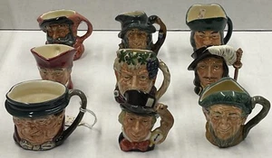 Royal Doulton Miniature Character Jug Lot (9 Jugs) w/ Catalog - Picture 1 of 13