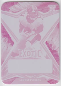 2022 Leaf Exotic Football George Pickens Rookie RC Magenta Parrot Plate 1/1 - Picture 1 of 2
