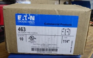 10x Eaton Crouse-Hinds 463 1-1/4" Set Screw Type Coupling FE EMT Only - Picture 1 of 2