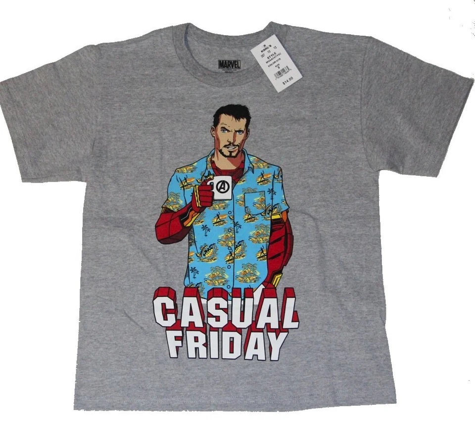 Marvel Boys Iron man Tony Stark "Casual Friday" Tee shirt Size: Small - Image 1 of 1