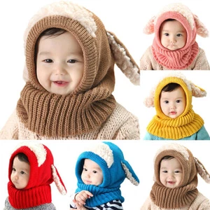 Kinder-Baby Beanie Mützen Strickmütze Wintermütze Warme Schal Hüte Set Kappe Hüt - Bild 1 von 7