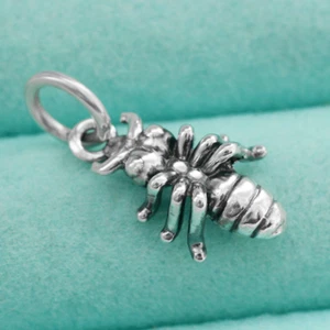 Ant Pendant Charm In Solid 925 Sterling Silver 3D Insect Jewelry Nature Picnic - Picture 1 of 8