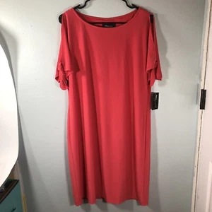 NWT Ronni Nicole RN Studio Women's Short Sleeve Coral Sheath Dress Size Large - Picture 1 of 4