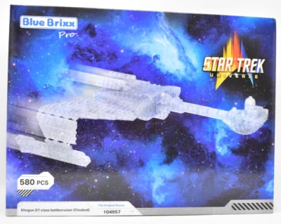 Blue Brixx Pro - Star Trek Klingon D7 Class Cloaked. 104957. 580 pcs - NEW - Image 1 of 3