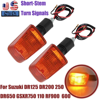 FOR Suzuki DR350 DR650 DR 125 200 250 350 GSXR 750 1100 Short-Stem Turn Signal Foto 1 de 4