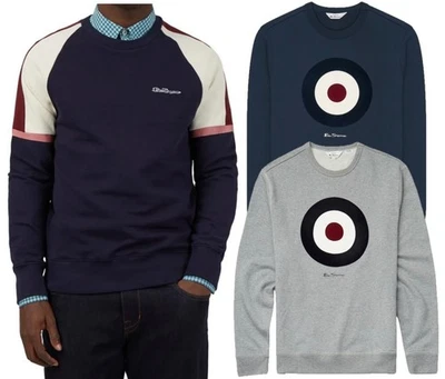 Ex Ben Sherman Men's Target Sweatshirt Full Sleeve Crew Neck Jumper New XS - 2XL - Image 1 of 4