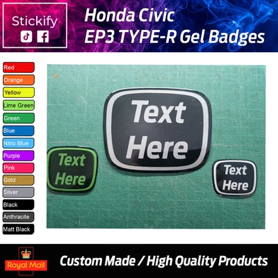 STICKIFY Honda Civic Type R EP3 Badge Gel Badge Custom Overlay Set