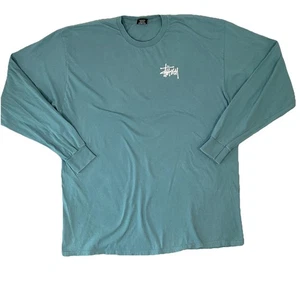 Stussy Shirt Herren 2XL türkis blau Langarm Rundhals Streetwear Skate Logo - Bild 1 von 9