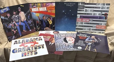 10 Lot Country Vinyl LPs Willie Roger Miller Boots Eddy Arnold Kenny Alabama Foto 1 de 3