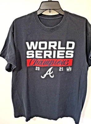 Camiseta deportiva Atlanta Braves Serie Mundial 2021 negra gráfica grande unisex MLB Foto 1 de 4