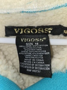 Vigoss Jeans Girls Size 14 Hooded Jacket Plush Lined Snap Closure Color Teal - Picture 1 of 2