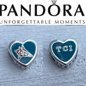 Pandora Authentic Island Of Turks And Caicos Exclusive Country Heart Charm - Picture 1 of 6