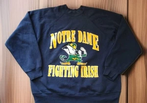 Vintage Notre Dame Fighting Irish Sweatshirt Crewneck NCAA Men's Large USA Artex - Picture 1 of 6