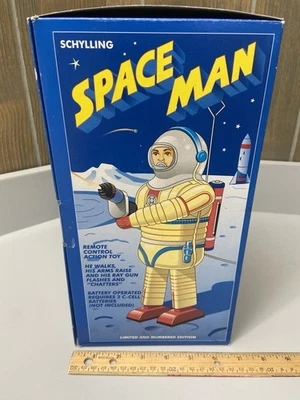 Schylling SPACE MAN Tin Battery Operated Remote Control Toy New Conditn Org Box - Image 1 of 4