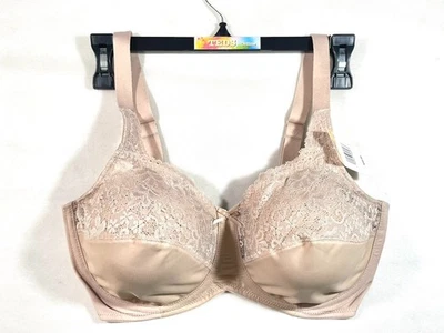 Nuevo con etiquetas Sujetador con aros Lilyette 38DD minimizador cómodo de encaje 0428 nude Foto 1 de 4