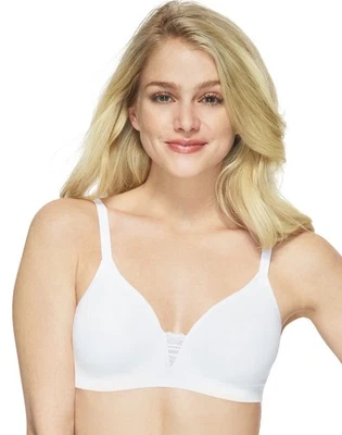 Hanes Wireless T-Shirt Bra White Cotton/Nylon, Small - Image 1 of 4