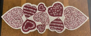 Pier 1 Beaded Hearts Valentine’s Day Table Runner  13 x 36 inches - Picture 1 of 5