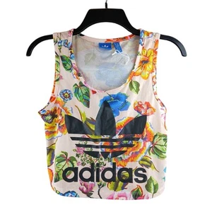 NEW Adidas Originals x Farm Rio Floralita Pink Floral Crop Top Size XS Colorful - Picture 1 of 8