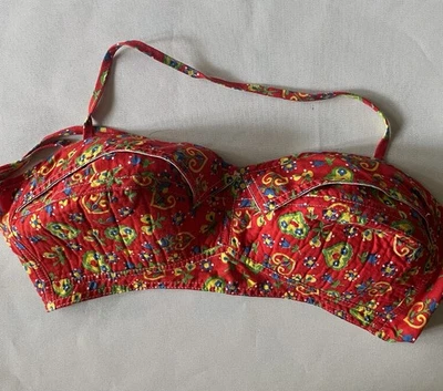 De colección 1960’s 60s De Luxe Fashions Mod Floral Corteza Bikini Traje de Baño Top 34 Foto 1 de 4