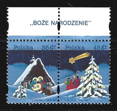 Polonia 1995 #3267a Navidad - MNH Set de 2 Inquilino Foto 1 de 3