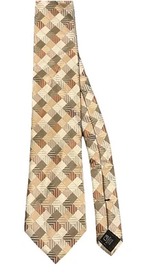 Corbata de cuello Geoffrey Beene marrón tostado hecha a mano 100 % seda para hombre hecha en China Foto 1 de 2