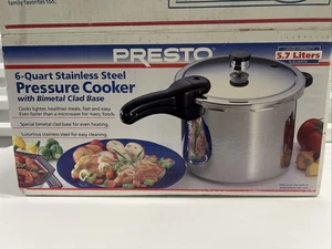 Presto 6 QT Pressure Cooker Model Stainless Steel With Original Box - Picture 1 of 4