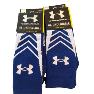Under Armour UA Men's Crew Socks, Large(men's shoe 9-12), 2 pair Blue / White - Bild 1 von 5