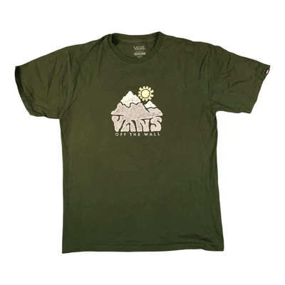 Vans Shirt Mens LARGE Green short sleeve cotton crew neck summer Classic Size L - Image 1 of 4