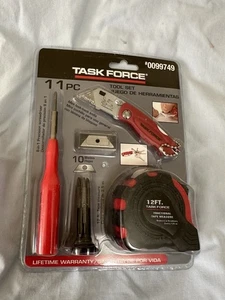 Task Force 11 Piece Tool Set #0099749 - Tape Measure, Utility Knife, Screwdriver - Picture 1 of 1