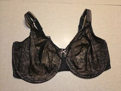 Sujetador Cacique 42H Todo Encaje Sin Forro Cobertura Completa Negro Con Aros Foto 1 de 4