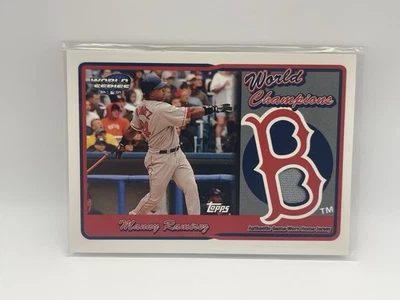 2005 Topps World Champions Red Sox Relics #RSR-MR2 Manny Ramirez Home Jersey - Image 1 of 4