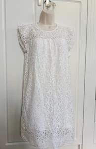 Zara Lace Short See Through Dress White Size L Pre-owned - Picture 1 of 10