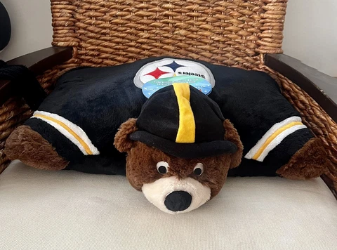 Brand New Pillow Pets 18” PITTSBURGH STEELERS Mascot Bear Stuffed Plush Pillow Cover