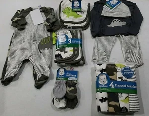 Gerber Baby Boy's 19 Piece Baby Shower Gift Set NEW Dino, Camo Size Newborn - Picture 1 of 11