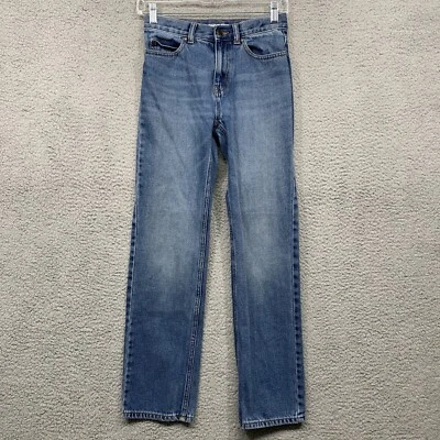 Lands End Jeans Girls 14S Classic Straight Medium Wash Blue Denim Adjust Waist - Image 1 of 4