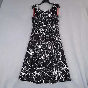 Julian Taylor Women's Shift Dress Midi Back Zip Sleeveless Black Size 14 - Picture 1 of 10