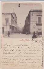 MOLFETTA BARI STRADA MARGHERITA DI SAVOIA ANIMATA 1909 BELLA !