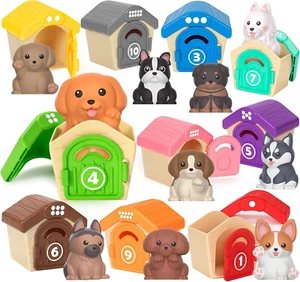 20-PC Pet Dog Kids Toy Set - Montessori Learning Counting Matching Game Toys - Picture 1 of 9