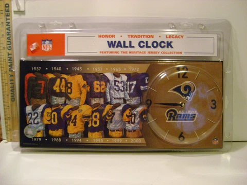 NIP NFL ST. LOUIS RAMS HERITAGE JERSEY WALL CLOCK Cover