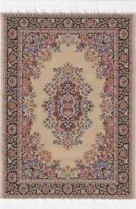 DOLLS HOUSE CARPET 1/12th BEIGE FLORAL  12½"(31 cm) x 8"(20 cm) TURKISH WOVEN - Picture 1 of 1