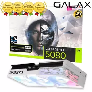 GALAX GALAZ GeForce RTX 5080 WHITE OC D7 16GB Gaming Graphics Card - Picture 1 of 5