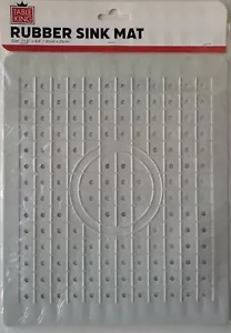 Kitchen Sink Mats 12”x10” Soft White Rubber Grid Non-Slip Mat 1 Ct/Pk - Picture 1 of 4