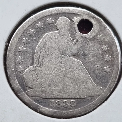 1838 Seated Liberty Dime 10c Better Date Philadelphia #12148 Cover
